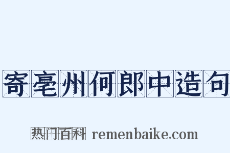 寄亳州何郎中造句是什么意思的图片